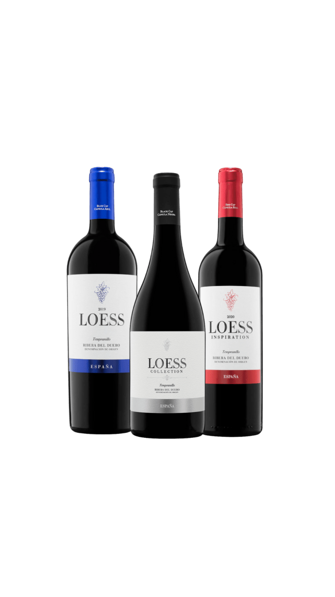 Rode Wijn Bundel Loess (1x Inspiration, 1x Blauw, 1x Zwart) - Loess Wijnen - spaanse_wijn - Verdejo witte wijn uit Rueda, exclusieve Spaanse kwaliteitswijn - Ribera del Duero rode wijn, gemaakt van Tempranillo druiven - Spaanse wijnen exclusief